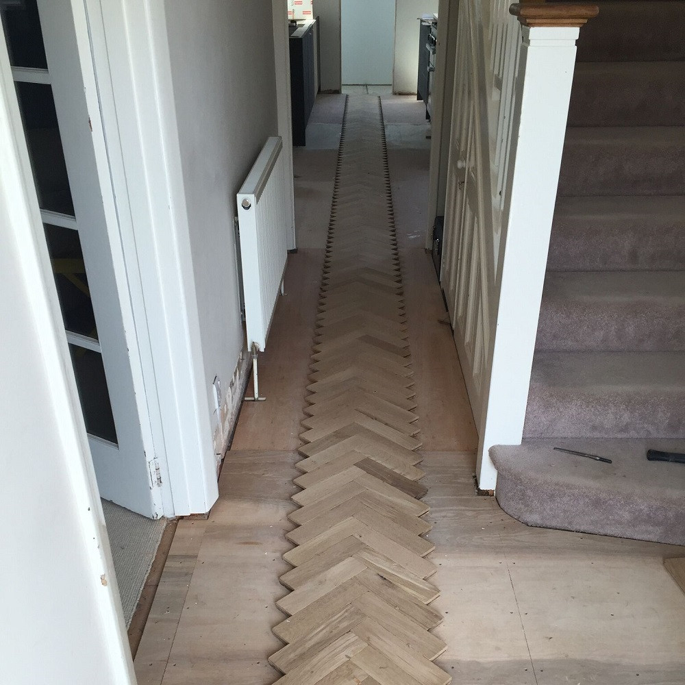 Livigna Herringbone SOLID OAK Prime Flooring Unfinished 70 x350mm 