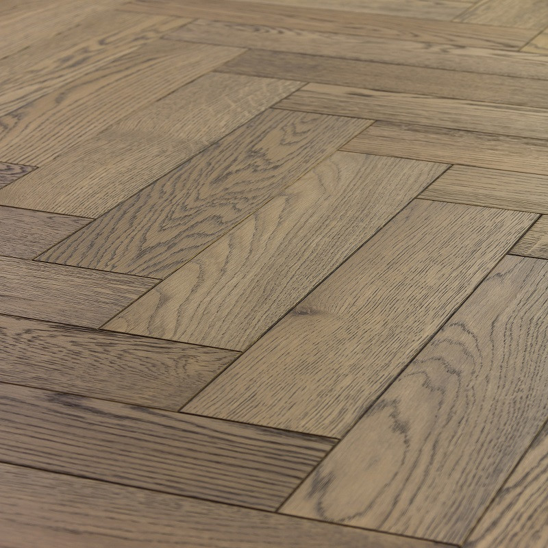 Denoel Engineered Oak Oiled Frozen Umber Parquet Flooring 90 x 360mm