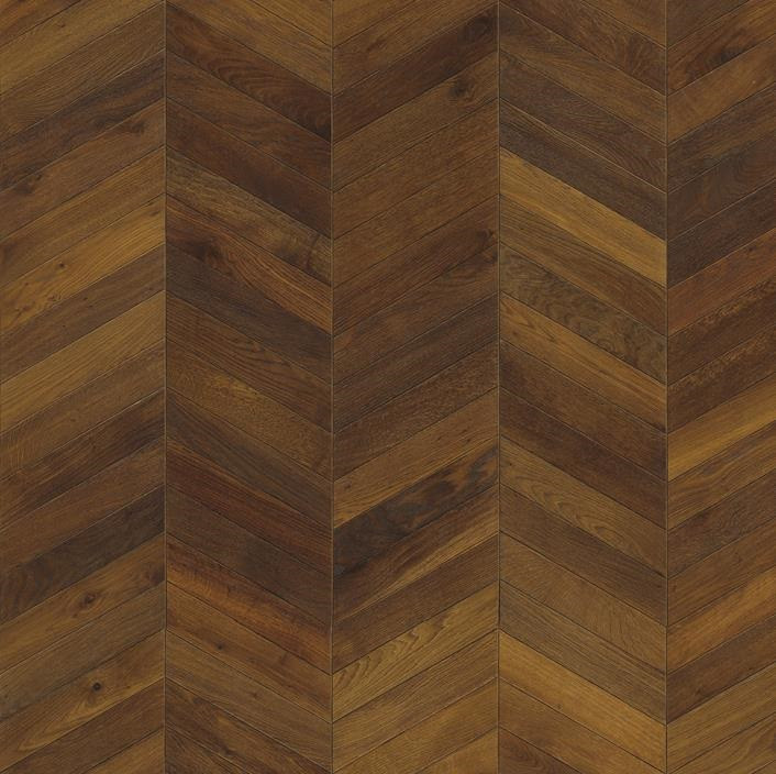 KAHRS CHEVRON SWEDISH ENGINEERED WOOD FLOORING OAK Dark Brown Oiled 305mm