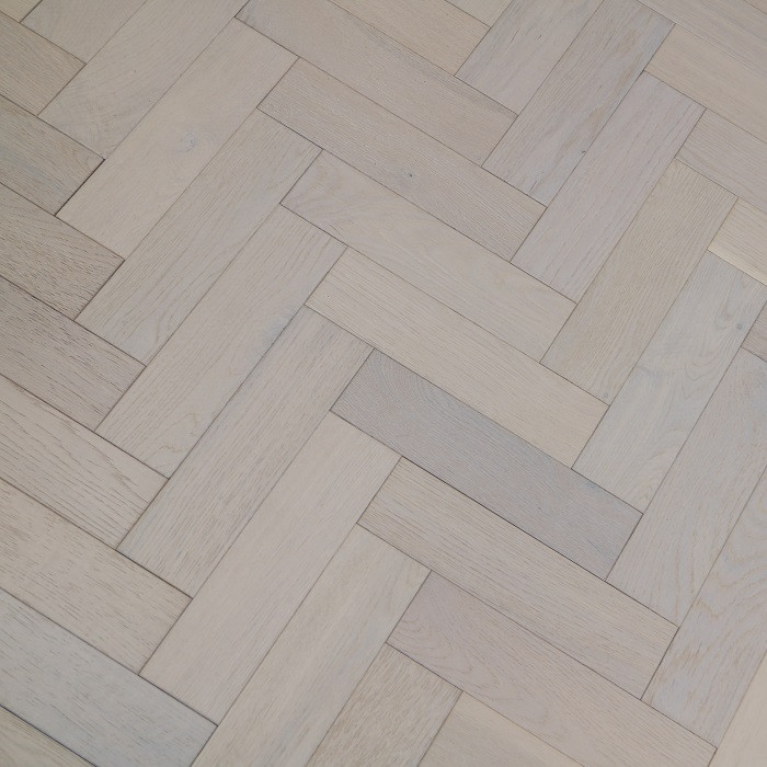  YNDE-PARQUET HERRINBONE ENGINEERED WOOD FLOORING WHITE BRUSHED MATT LAC 80x300mm