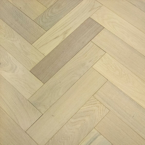 NATURAL SOLUTIONS HERRINGBONE  ENGINEERED WOOD FLOORING OAK SCANDIC WHITE BRUSHED&UV OILED 100x400mm