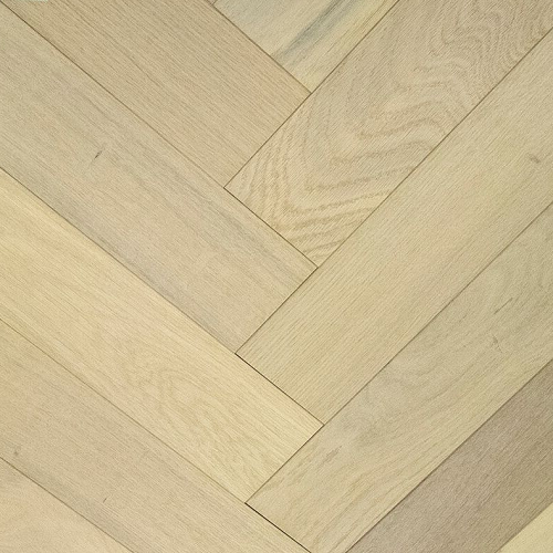 NATURAL SOLUTIONS HERRINGBONE  ENGINEERED WOOD FLOORING OAK SCANDIC WHITE BRUSHED&UV OILED 100x400mm