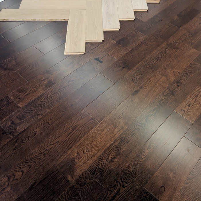 YNDE-150 ENGINEERED WOOD FLOORING WALNUT COLOUR STAINED LACQUERED 150xRANDOM