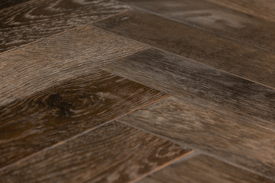 Denoel Engineered Oak Oiled Tannery Brown Parquet Flooring 90 x 360mm