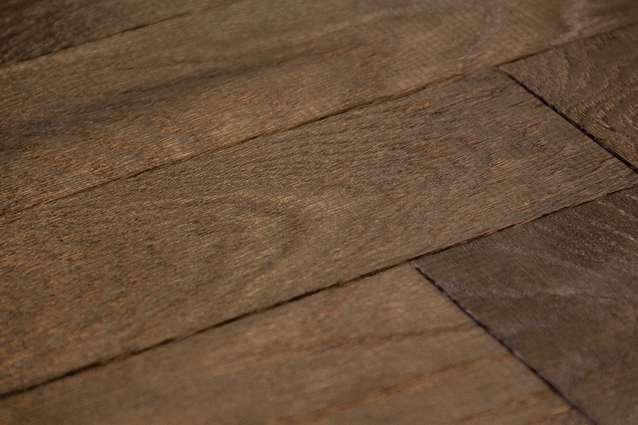Denoel Engineered Oak Oiled Tannery Brown Parquet Flooring 90 x 360mm