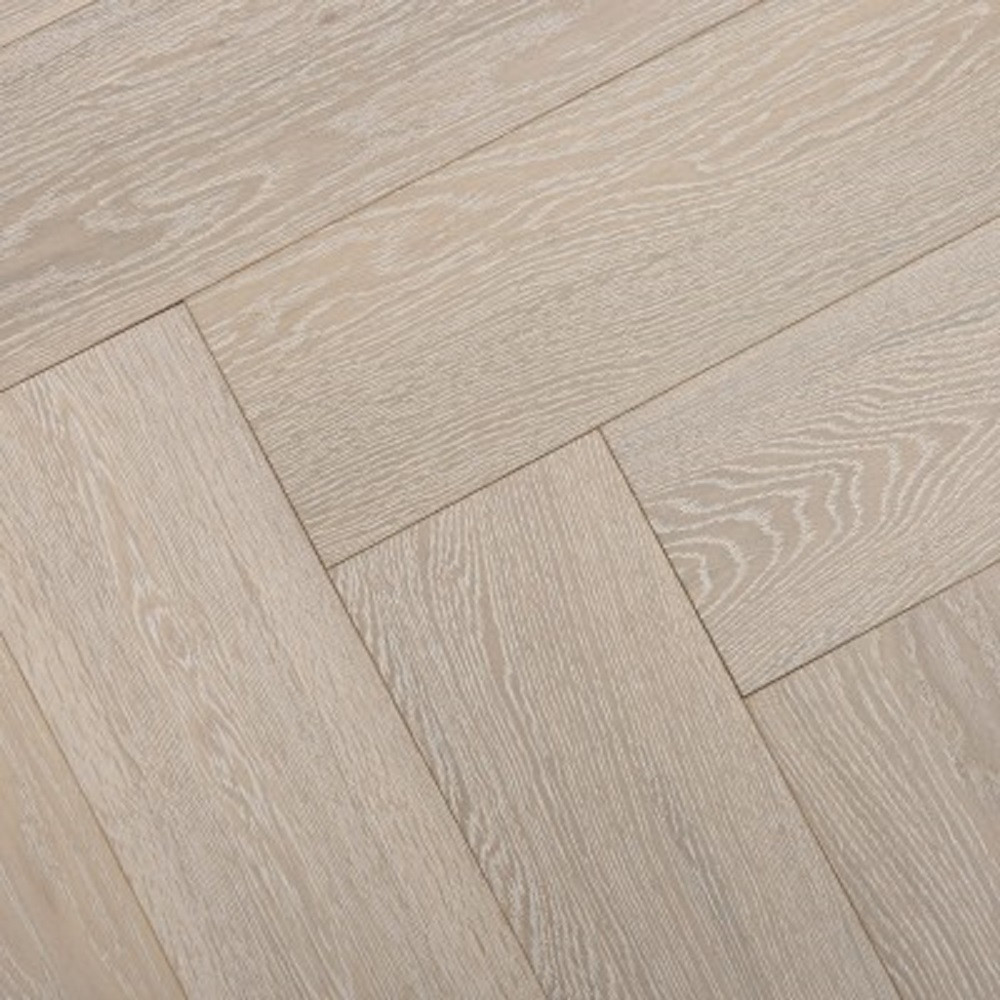 YNDE-PARQUET HERRINGBONE ENGINEERED WOOD WHITE WASHED OAK MATT LACQUERED FLOORING 150X600MM