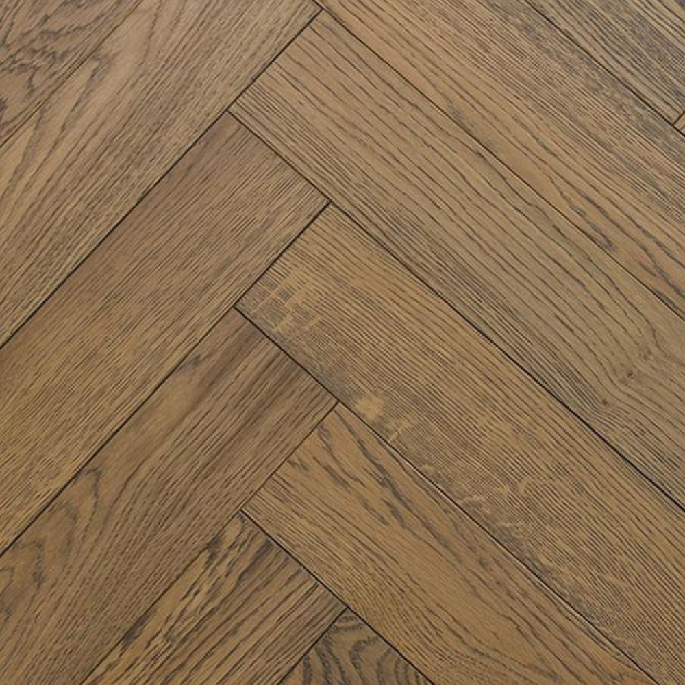 Natural Solutions Herringbone Engineered Wood Flooring Oak Light Grey Brushed Uv Oiled 100x400mm