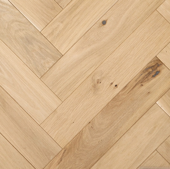 LIVIGNA HERRINGBONE ENGINEERED WOOD FLOORING UNFINISHED RUSTIC OAK 100X500MM