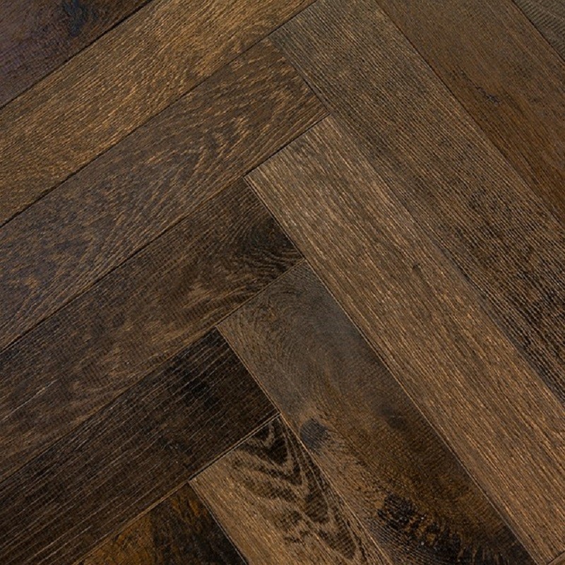 CAPRIO CHARLOTTE Oak Rustic Distressed &  Oiled Parquet , Foundary Steel